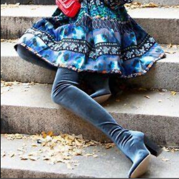 Zara Shoes - Zara thigh high blue boots 39